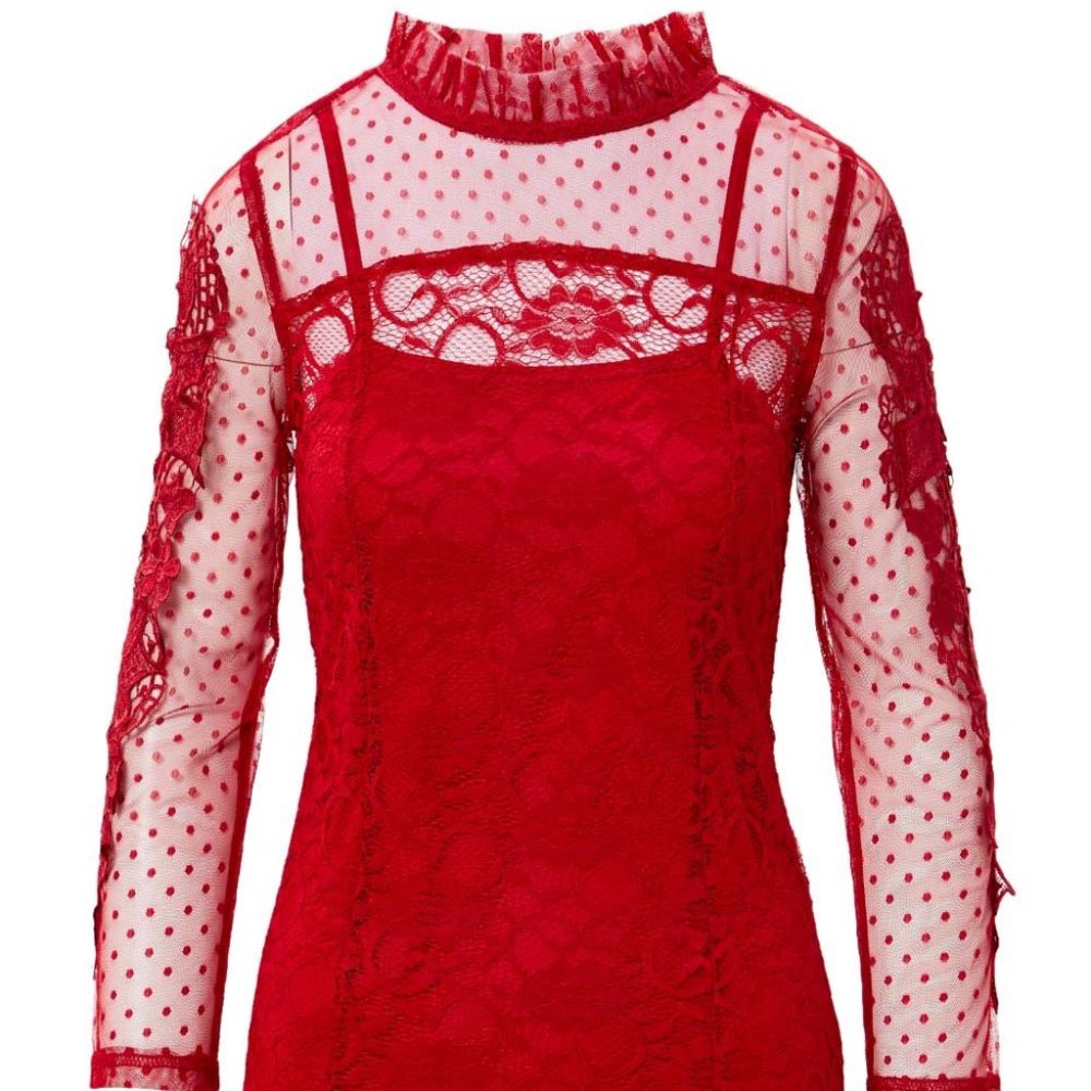 NWT  Pretty Angel - Floral Lace Silk-Blend Top - LARGE